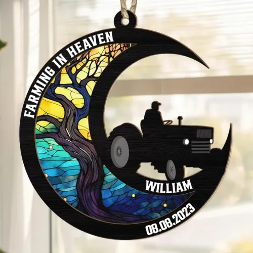 Vista 18 de Pesca en el cielo, adorno de pesca personalizado, decoración de Navidad para amantes de la pesca, nombre y fecha personalizados, regalo