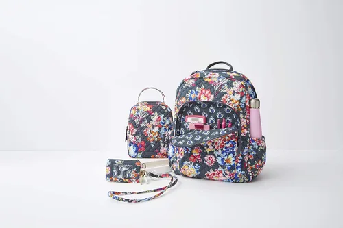 Vista 7 de Vera Bradley - Mochila Campus de algodón para mujer, ramilletes bonitos