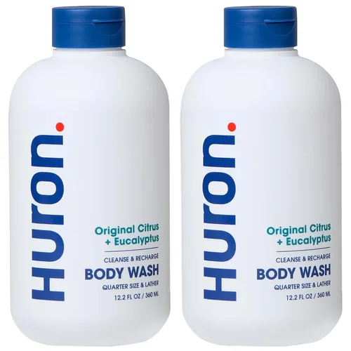 Vista 9 de Huron Gel de baño hidratante para hombre – Aroma fresco y vigorizante de cítricos, eucalipto, menta y verduras aromáticas – Hecho con aceite