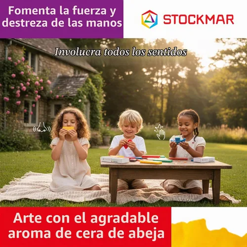 Vista 7 de Stockmar Cera de abejas para modelar - 6 Colores - 3.937x1.575 in