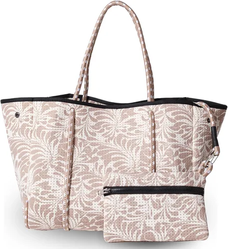 Vista 15 de POPUPS Bolso grande de neopreno para mujer - Bolso de mano de diseñador para todos los días, para el trabajo, la playa y viajes con bolsillos