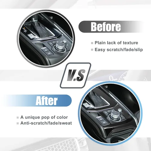 Vista 4 de X AUTOHAUX Cubierta del marco de la palanca de cambios para Mazda CX-5 CX5 Coche, Protector decorativo interior, Set