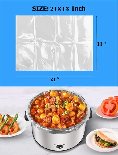Vista 3 de 40 forros de olla de cocción lenta, bolsas de cocina desechables para ollas, ajuste de 3 cuartos a 8 cuartos de galón para olla de cocción lenta