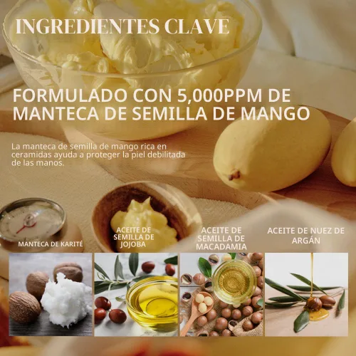 Vista 5 de hetras. Crema de manos con perfume Hinoki - Aroma fresco de ciprés Hidratante de manos coreano sutil perfumado con semilla de mango y manteca