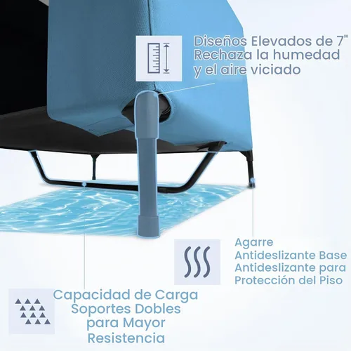 Vista 5 de Casa para perros 2 en 1 de 42" pulgadas para perros medianos, casa elevada para perros al aire libre e interior, refugio de cachorros en exteriores