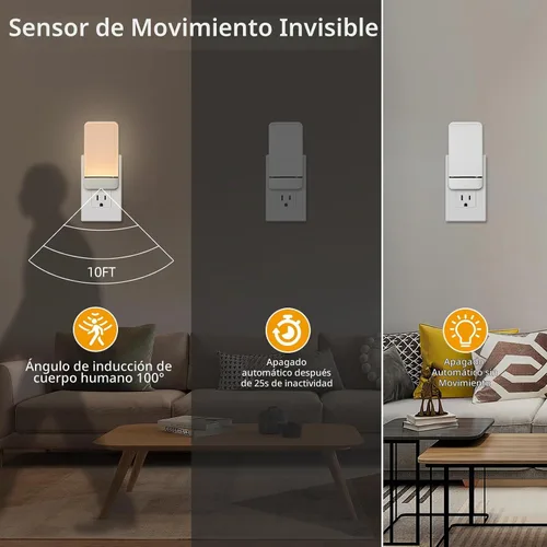 Vista 2 de Dawnrise Luces nocturnas que se enchufan a la pared con sensor