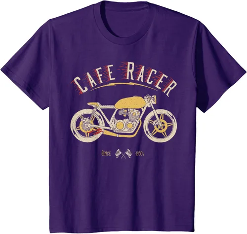 Vista 24 de Camiseta Cafe Racer - Old School - Camiseta de motocicleta vintage Negro