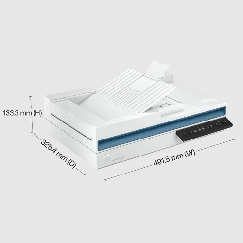 Vista 3 de HP ScanJet Pro 3600 f1 escáner profesional, ADF, tecnología de escaneo CIS, cama plana (20G06A)
