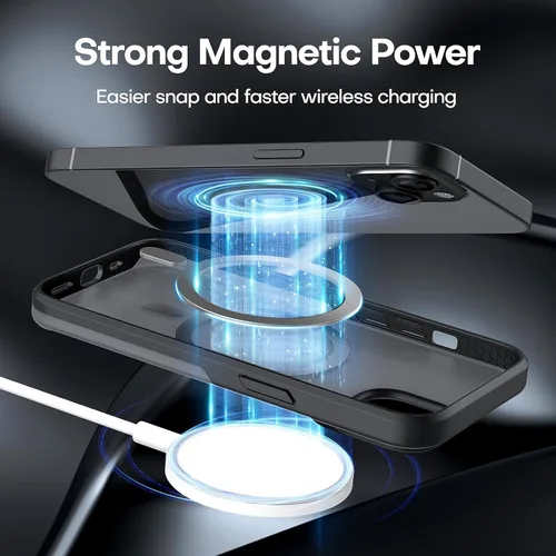 Vista 2 de TAURI Funda magnética 5 en 1 para iPhone 13 [protección contra caídas de grado militar] con 2 protectores de pantalla templados + 2 protectores
