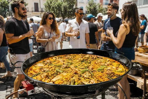 Vista 6 de Garcima Paella de acero esmaltado de 18 pulgadas, 18.1 in