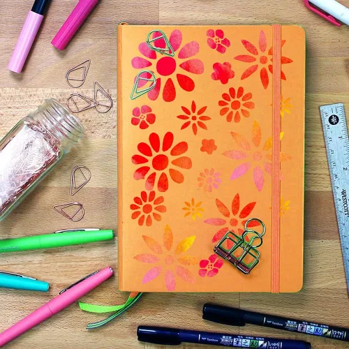 Vista 3 de DLY LIFESTYLE Plantilla Boho – Flores pequeñas – 7 x 7 pulgadas – Arte y manualidades – Lienzo, papel, tela, paredes, muebles