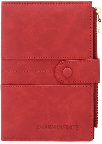 Vista 5 de Mudono Cartera delgada para pasaporte con bloqueo RFID, organizador de Negro