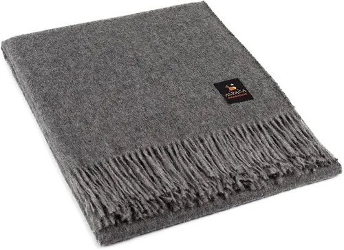 Vista 12 de Junin Pride - Manta de lana de alpaca tejida, suave, cálida, diseño de color sólido, Perú, 72 x 61 pulgadas (azul)