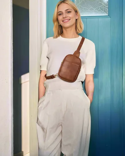 Vista 2 de Bolsos cruzados de Telena para mujer, bolso de piel para mujer, bolso cruzado de bandolera para mujer, bolso de viaje