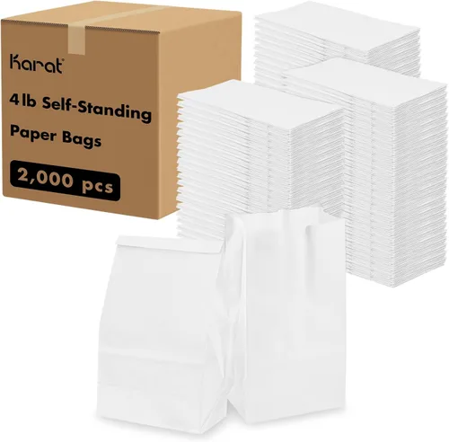 Vista 22 de Karat 1/8 Barrel Brown Kraft Paper Grocery Bags, 10.1x6.8x14.4 in, 500ct