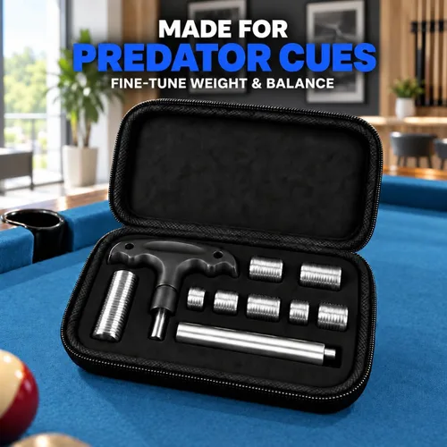 Vista 2 de Pool Cue Weight Kit for Predator Cue, 8 Weight Bolts with T-Handle Wrench