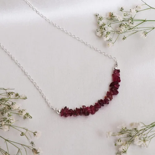 Vista 3 de Gempires - Collar de cristal de amatista morada, regalo de piedra natal de febrero, hipoalergénico de 18 pulgadas, joyería chapada en plata