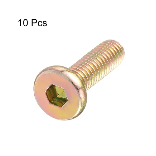 Vista 3 de uxcell M6 x 0.787 in roscado cabeza hexagonal Tornillo Tornillo Tornillo Tono Bronce (paquete de 10)