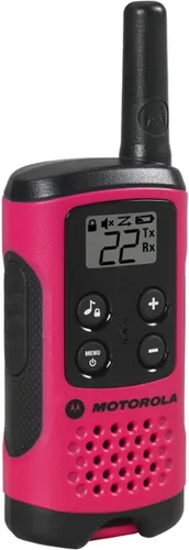 Vista 2 de Motorola T100 radio Talkabout, 2 unidades, T107, paquete de 2, Rosado Neón