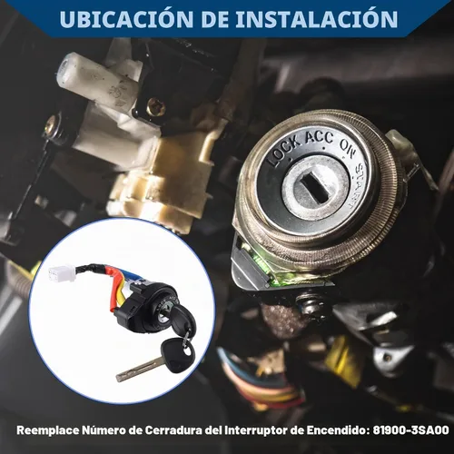 Vista 2 de 81970-3SA00 81250-3SA00 / Interruptor de encendido del cilindro de bloqueo completo para Hyundai Sonata 2009-2014 / Cilindro de bloqueo de puerta