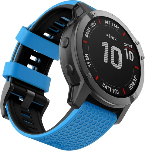 Vista 9 de OVERSTEP Correas de ajuste rápido de 0.866 in para Garmin Fenix 5/Fenix 6/Fenix 7, correa de repuesto de silicona suave compatible con Garmin