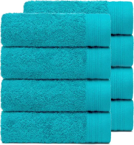 Vista 26 de Juego Premium de Toallas de 16 Toallas de Mano de 18" x 30" Color: Negro 100% Algodón 16 Toallas de Mano Ultra Suaves y Altamente Absorbentes