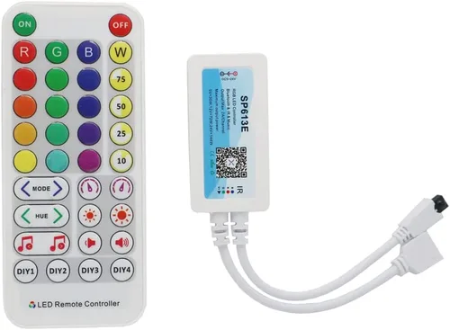 Vista 6 de Controlador LED SP611E Aplicación de música Bluetooth para WS2811 WS2812 Tira de luz LED direccionable IR38 Teclas DC5V-24V Sync Music Controller
