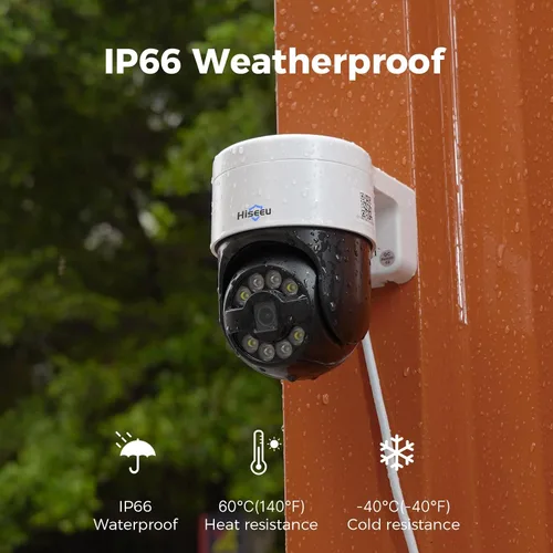 Vista 6 de Monitor de 12 pulgadas + seguimiento humano: sistema de cámara de seguridad Hiseeu 4K PoE, 6 cámaras de seguridad PoE PTZ de 5 MP, monitor todo