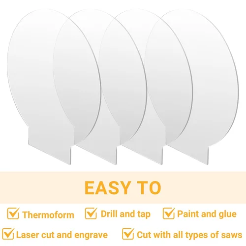Vista 4 de Gartful 4 piezas de hojas acrílicas para base de luz, tablero de plexiglás transparente, panel de vidrio de plástico de 0.08" (2 mm) de grosor