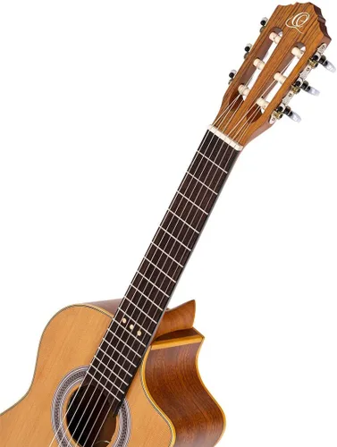 Vista 3 de RQ39E Ortega Guitars Requinto Series Pro - Guitarra acústica eléctrica de nailon con bolsa