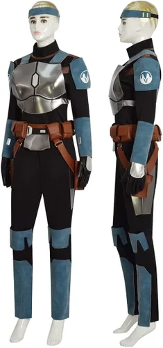 Vista 2 de Tilevico Mandalorian Armour Bo Katan Kryze - Disfraz de cosplay de guerra clon, Halloween, carnaval, fiesta, trajes para mujeres adultas