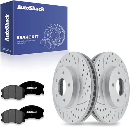 Vista 9 de AutoShack BRK010336134 - Kit de freno delantero de repuesto para Chevrolet Equinox Captiva Sport Saturn Vue Pontiac Torrent FWD con pastillas
