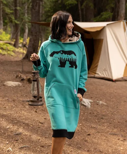 Vista 119 de Lazy One Sudadera con capucha de gran tamaño, ropa de dormir cómoda, vestido de suéter para mujer