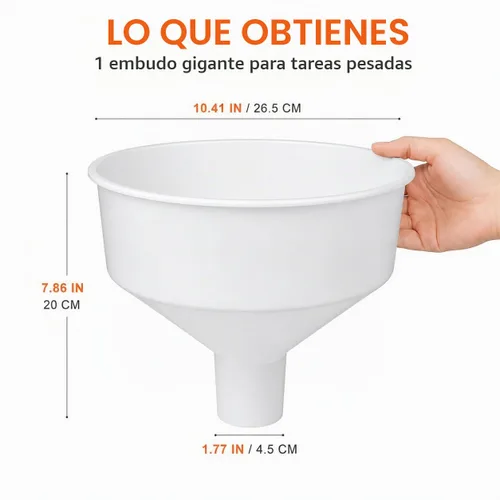 Vista 2 de Cabilock Embudo de cocina grande de boca ancha de plástico para llenado de bebidas de aceite de cerveza, herramienta de vertido sin derrames