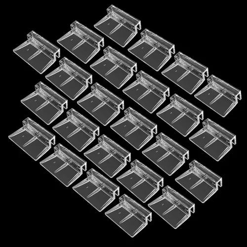 Vista 2 de Paquete de 24 clips de tapa de acuario para acuario, soporte de tapa de acuario acrílico transparente para pecera, soporte de vidrio de acuario