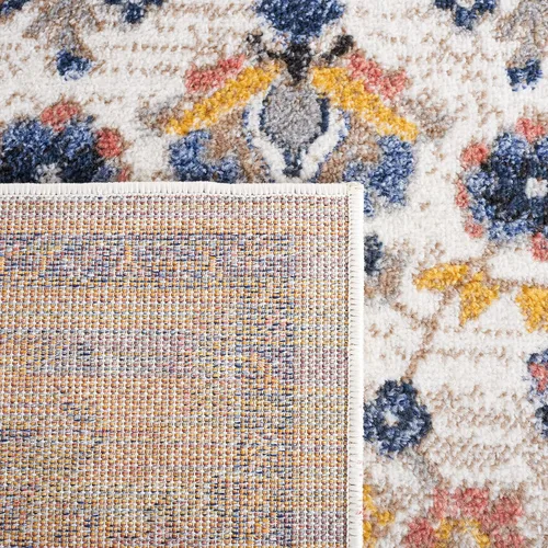 Vista 4 de SAFAVIEH Astoria Collection - Alfombra decorativa, 4 x 6 pies, beige y azul, diseño floral, no desprende pelusa y de fácil cuidado, ideal para zonas