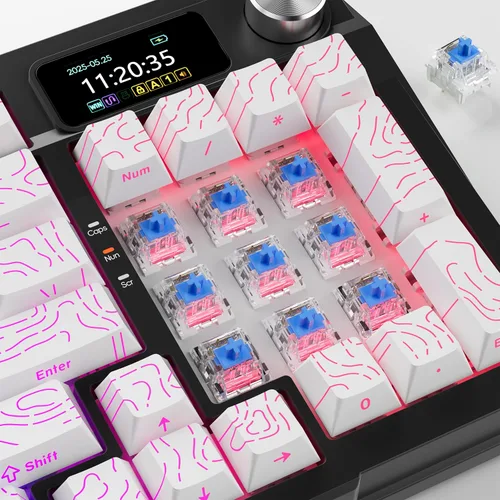 Vista 5 de Teclado mecánico para juegos con interruptores azules, interruptor de clic SMT RGB de 3 pines, a prueba de polvo e impermeable (azul, 36 piezas)