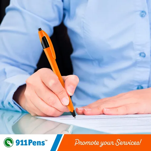 Vista 6 de 911Pens - Bolígrafo de colores, colorido, elegante, tropical, elegante, delgado, con ribete negro, bolígrafos de clic de calidad personalizables