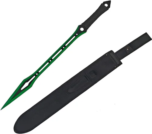 Vista 8 de Machete de espada con funda de nailon y cordón Jungle Hunter Machete para aventuras al aire libre Negro