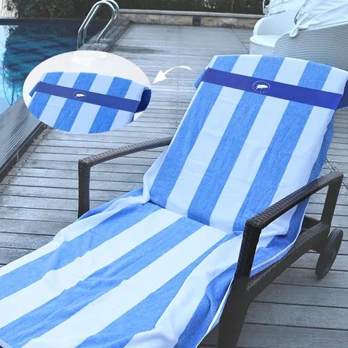 Vista 5 de Bandas de toalla (paquete de 6) - Clips elásticos para toallas de playa y crucero para sillas de playa, piscina, salón, portadores de toallas