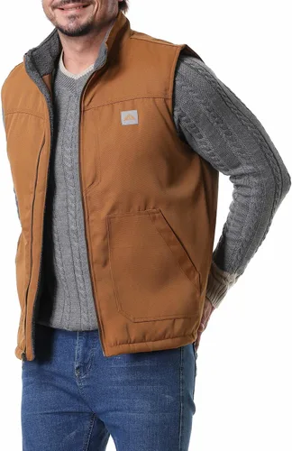 Vista 5 de MOERDENG Chaleco de cuello alto falso con forro polar lavado de pato lavado para hombre