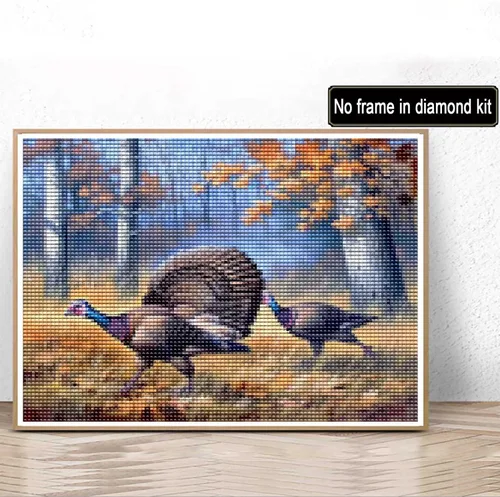Vista 2 de Kaliosy Kits de pintura de diamantes 5D para adultos, faisán, pájaro por números, pintura con diamantes, arte de animales, taladro completo