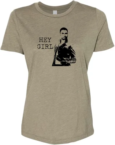 Vista 11 de Cute Women's Screen Printed Crew Neck Tee, Shirts With Sayings, Dusty Blue or Olive