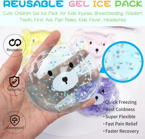 Vista 3 de Paquete de hielo Boo Boo, paquete de hielo reutilizable, reducción de fiebre auxiliar, paquete frío caliente para lesiones, muelas del juicio