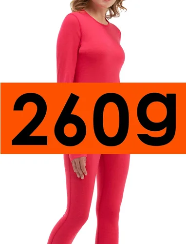 Vista 5 de Conjunto de ropa interior 100 % lana merino para mujer, Peach Blossom-9.03oz, L