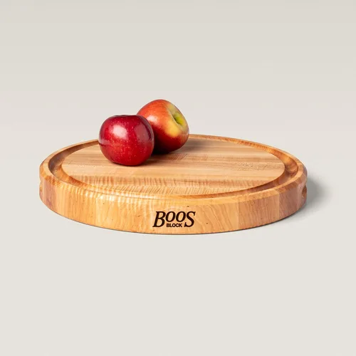 Vista 8 de John Boos Serie CB Tabla de cortar redonda de madera de arce de 15 x 15 pulgadas, 1.75 pulgadas de grosor, bloque de carnicero reversible de 11