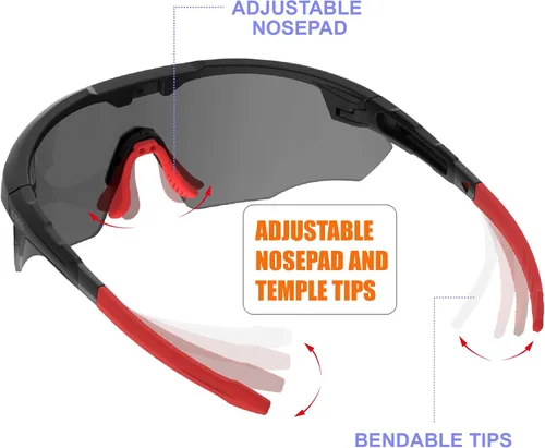 Vista 6 de Gafas de sol deportivas XL para hombres, béisbol, correr, ciclismo, voleibol, MTB, regalos de recreación al aire libre.