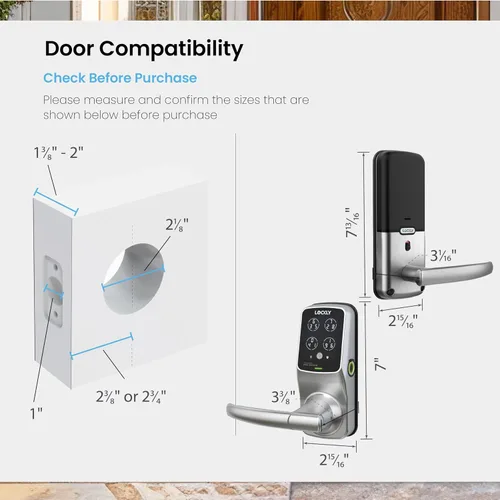 Vista 13 de Lockly Secure Plus - Cerradura inteligente Bluetooth para puerta, entrada sin llave con teclado digital PIN Genie®, cerradura de puerta delantera
