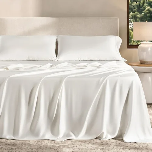 Vista 16 de EverGrace Tencel™ Sheet Set, Breathable & Cooling, Queen, Dark Olive Green Cooling, Luxury Silky Soft, Lyocell TENCEL Sheets, Breathable Bedding for