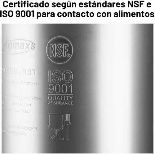 Vista 3 de TMCRAFT Nuevo barril de bloqueo de bola de acero inoxidable de 3 galones Aprobado por NSF, válvula de liberación, base de goma portátil para un
